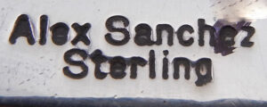 Navajo Alex Sanchez Sterling Silver Petroglyph Style Pendant with Coral