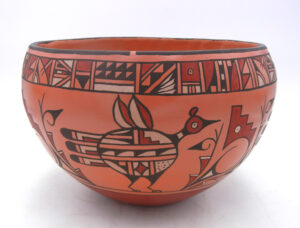 San Felipe/Zuni Joseph Latoma Large Handmade and Hand Painted Polychrome Multi-Design Bowl