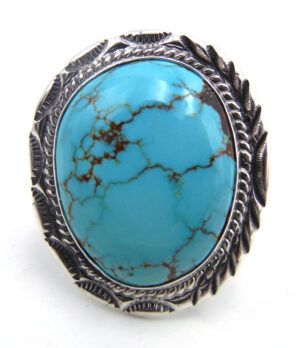Navajo turquoise and sterling silver ring by Will Denetdale