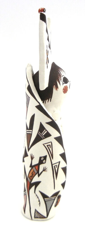 Acoma Judy Lewis Small Handmade and Hand Painted Small Polychrome Corn Maiden Figurine