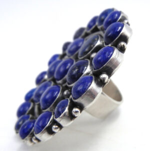 Navajo Tyler Brown Large Lapis and Sterling Silver Circle Ring