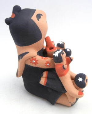 Jemez Vernida Toya Handmade Seated Storyteller Figurine with Four Children