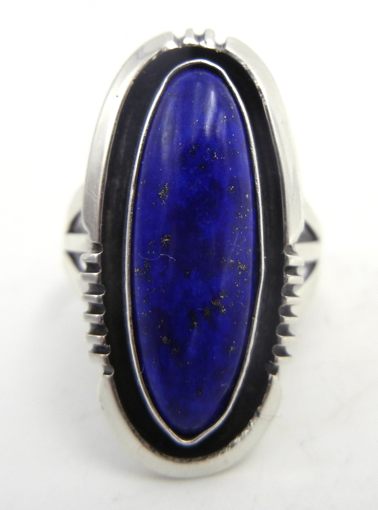 Navajo lapis and sterling silver ring by Will Denetdale