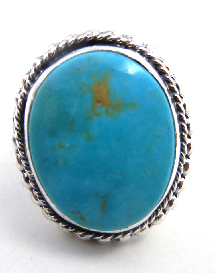 Navajo turquoise and sterling silver ring by Will Denetdale.