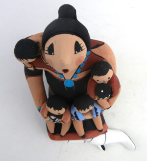 Jemez Joyce Lucero Seated Storyteller Figurine with Four Children
