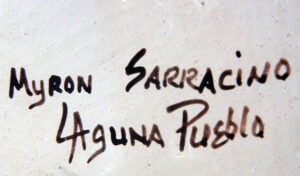 Laguna Myron Sarracino Handmade and Hand Painted Black and White "Water Bug," Tularosa and Fine Line Design Jar
