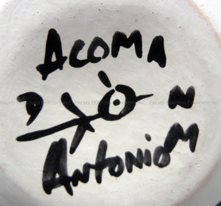 Acoma David Antonio Handmade and Hand Painted Black and White Butterfly Pattern Jar - Image 4