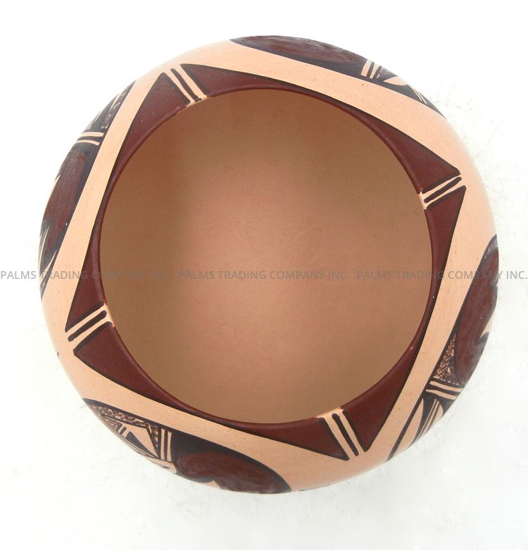 Hopi Donna Robertson Handmade and Hand Painted Eagle Feather Pattern Jar - Image 3