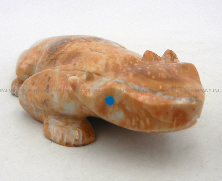 Zuni carved Mexican onyx horned toad fetish by Nelson Yatsittie