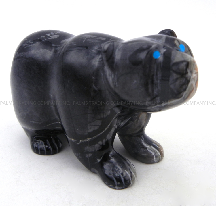 Zuni carved Picasso marble bear fetish by Nelson Yatsittie