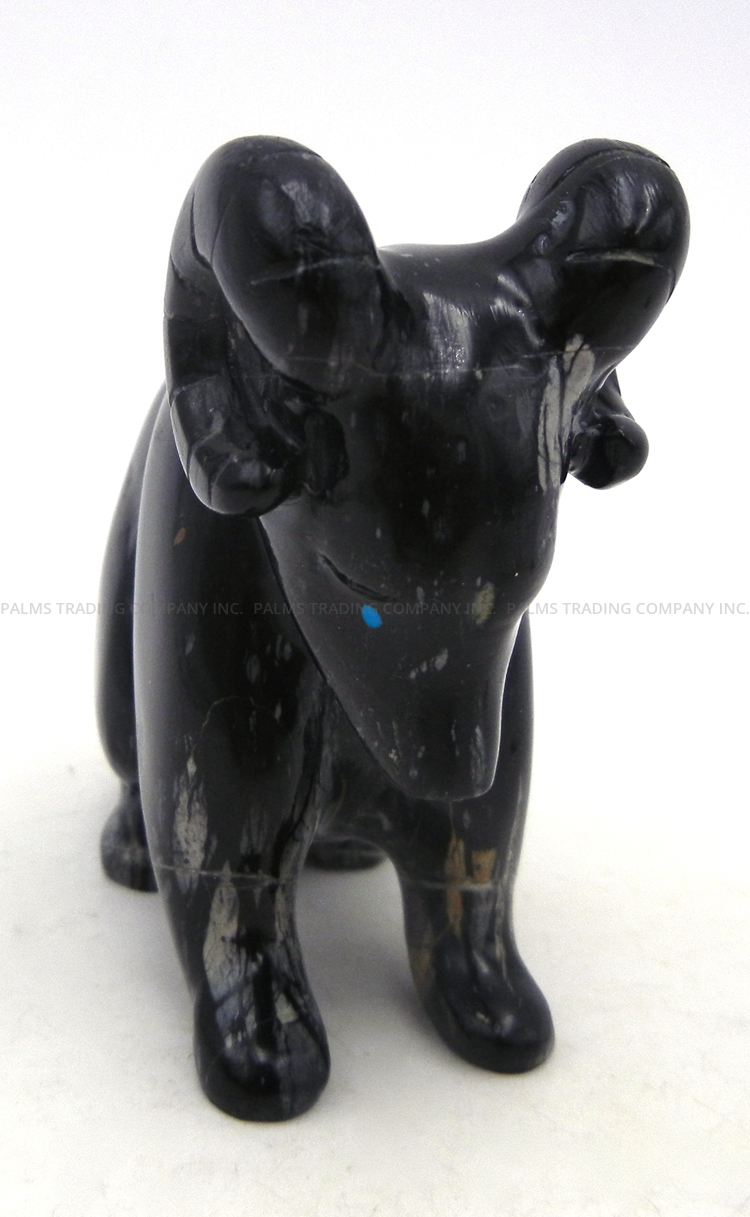 Zuni carved Picasso marble ram fetish by Nelson Yatsittie