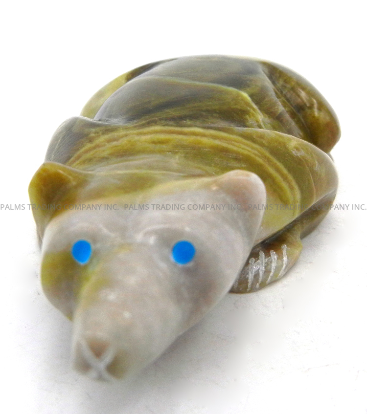 Zuni carved ricolite badger fetish by Nelson Yatsittie