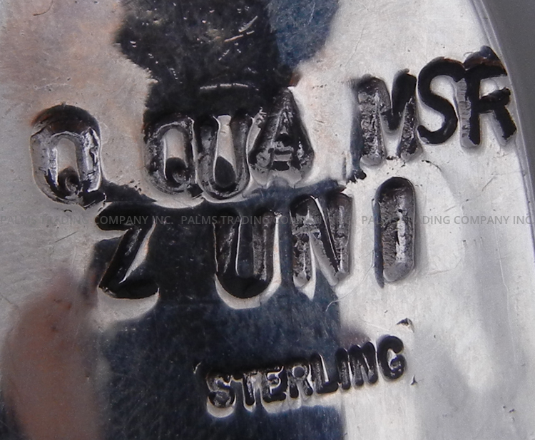 Zuni Quintin Quam Multi-Stone Inlay and Sterling Silver Oval Owl Pendant - Image 3