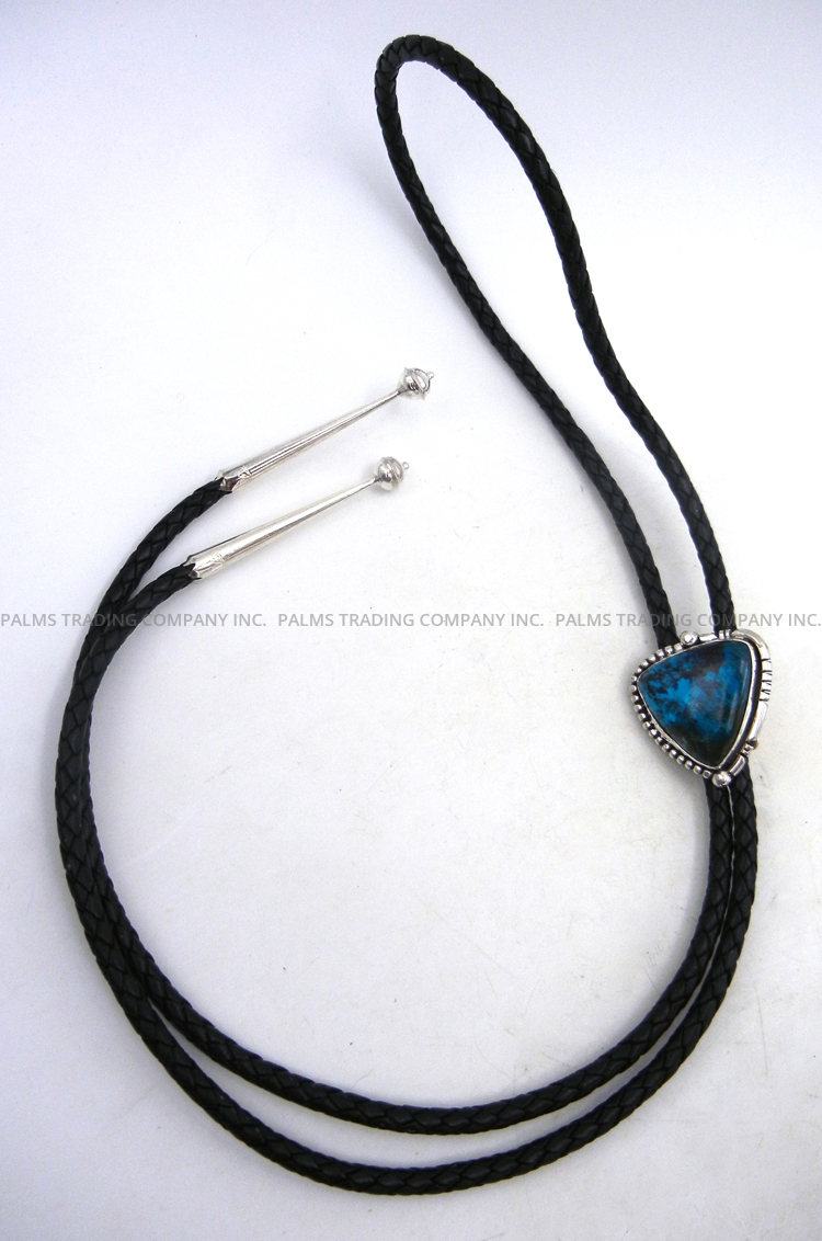 Navajo Red Mountain turquoise and sterling silver bolo tie