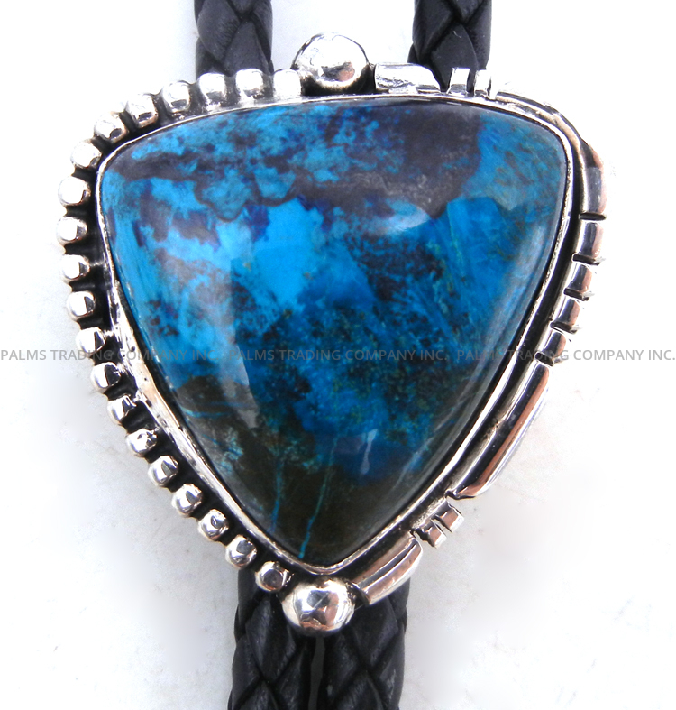 Navajo Red Mountain Turquoise and Sterling Silver Bolo Tie - Image 3
