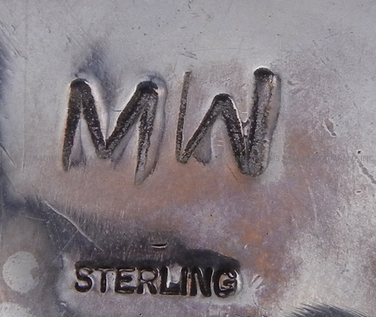 Navajo Miranda Willie Large Bumblebee Jasper and Sterling Silver Butterfly Pendant - Image 3