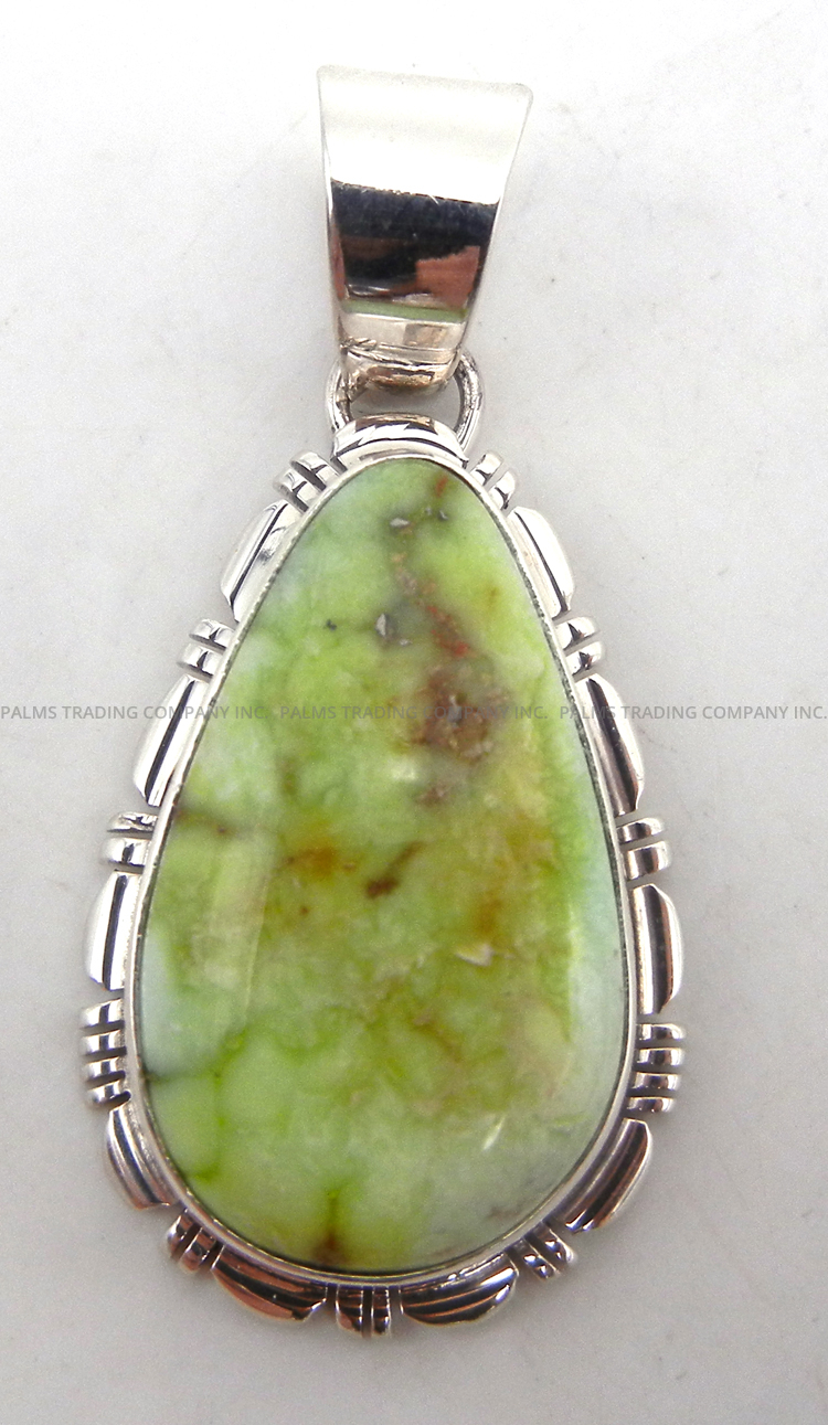 Navajo Palomino turquoise and sterling silver pendant