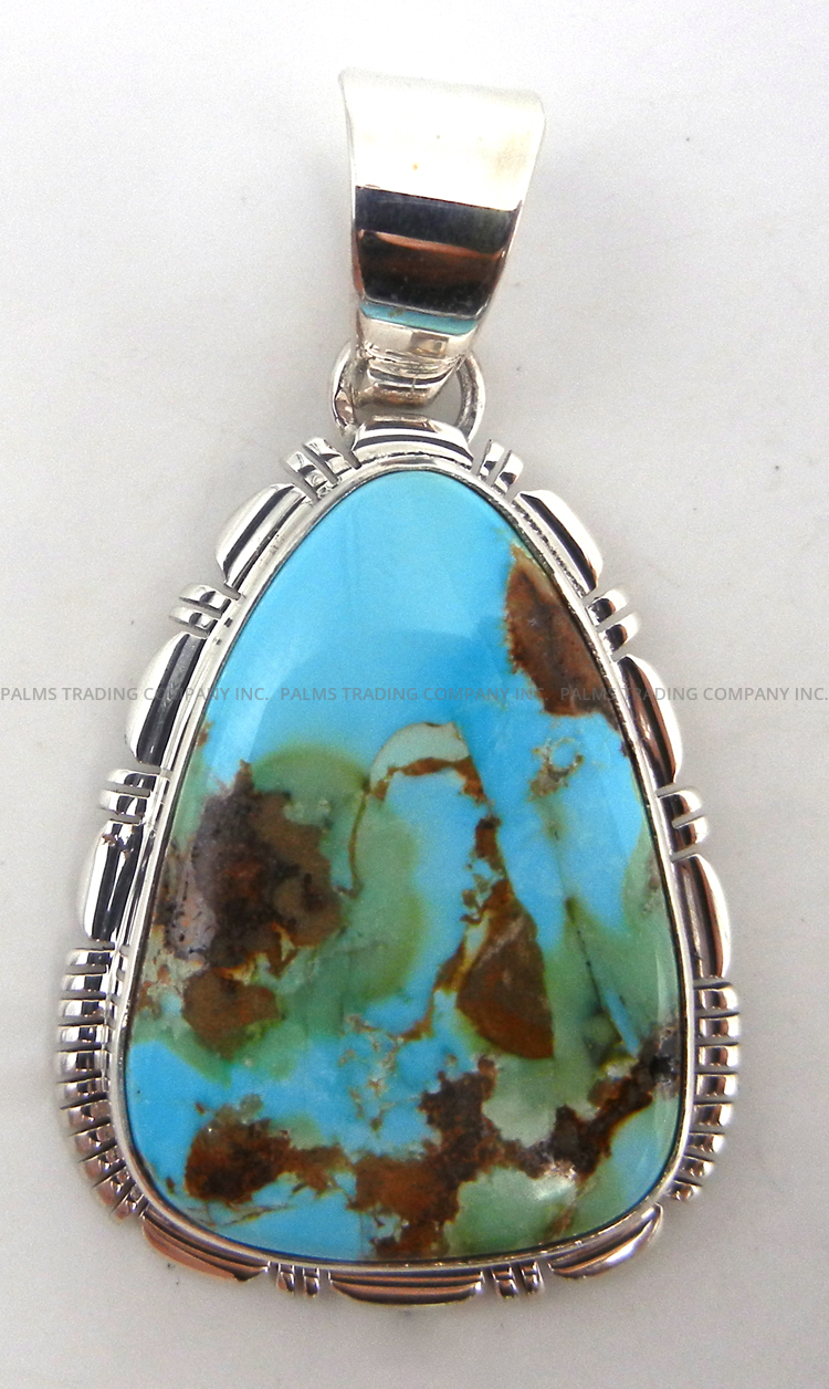 Navajo turquoise and sterling silver pendant