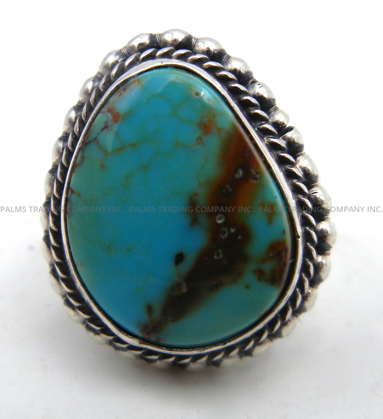 Navajo small turquoise and sterling silver ring by Will Denetdale