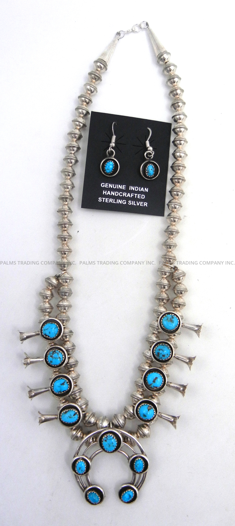 Native American Indian Necklace-Squash Blossom