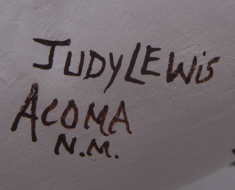 Acoma Judy Lewis Handmade and Hand Painted Polychrome Horse and Cowboy Figurine - Image 8