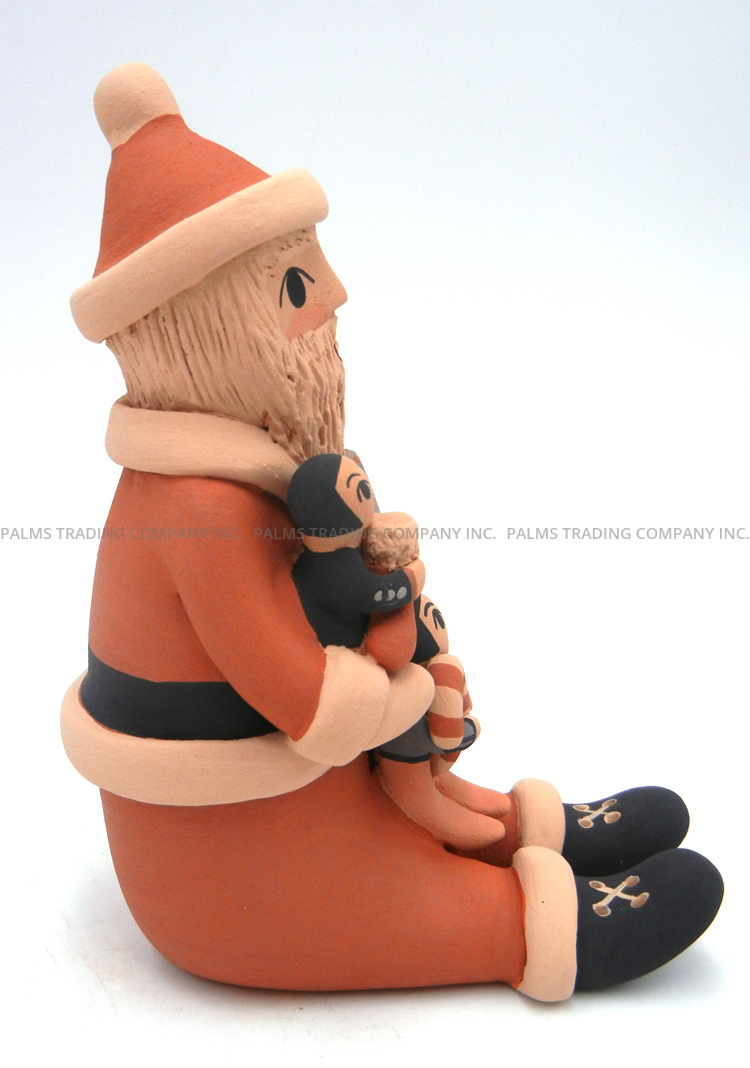 Jemez Chrislyn Fragua Seated Santa Storyteller Figurine with Two Children - Image 5