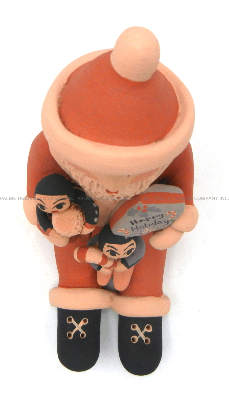 Jemez Chrislyn Fragua Seated Santa Storyteller Figurine with Two Children - Image 6