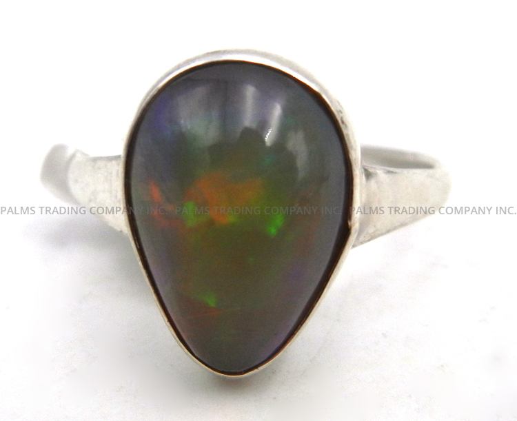 Navajo natural opal and sterling silver ring