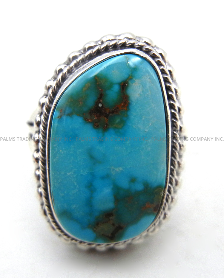 Navajo turquoise and sterling silver ring by Will Denetdale