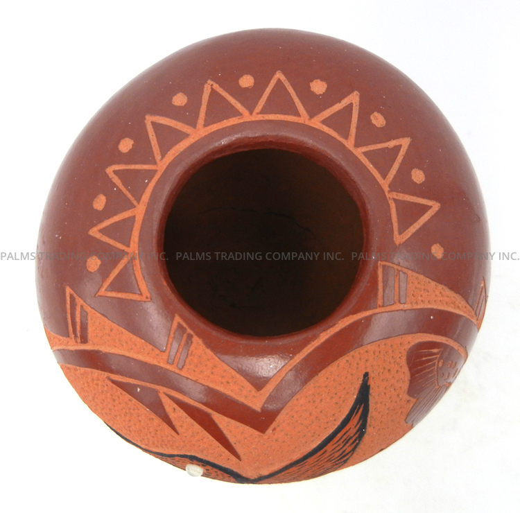 Jemez Helen Tafoya Handmade, Etched and Polished Hummingbird Jar - Image 7