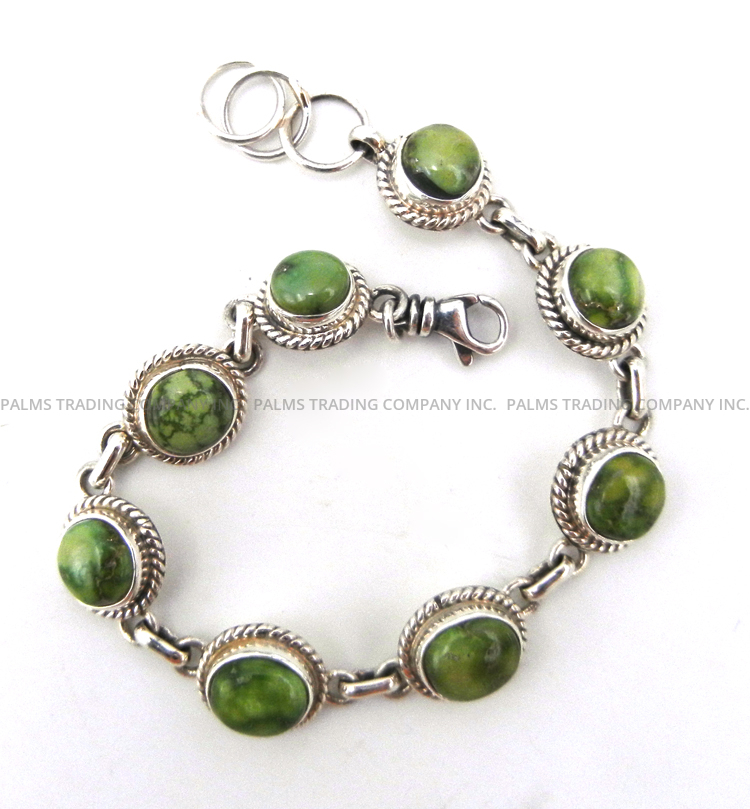 Navajo Sonoran Gold turquoise and sterling silver link bracelet