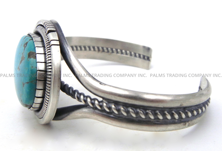 Navajo Walter Vandever Turquoise and Sterling Silver Cuff Bracelet - Image 3