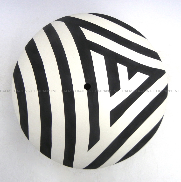 Acoma Eric Lewis Large Contemporary Handmade and Hand Painted Black and White Seed Pot - Image 4