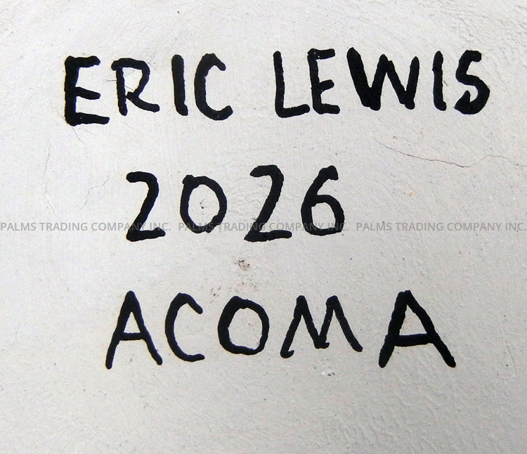 Acoma Eric Lewis Large Contemporary Handmade and Hand Painted Black and White Seed Pot - Image 5