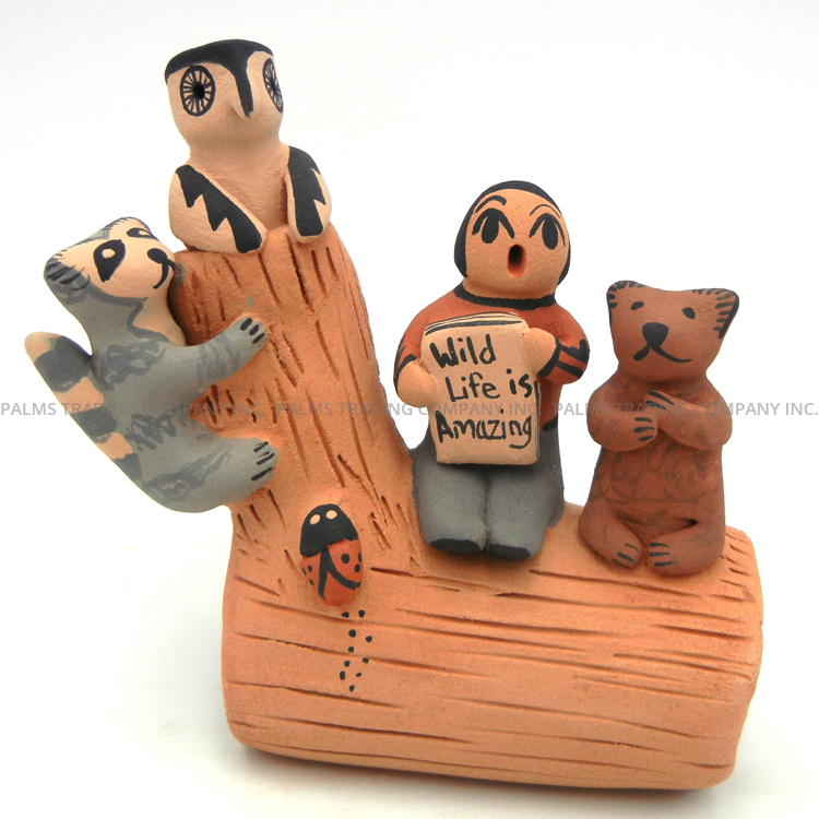 Jemez handmade and hand painted wildlife and child figurine by Chrislyn Fragua