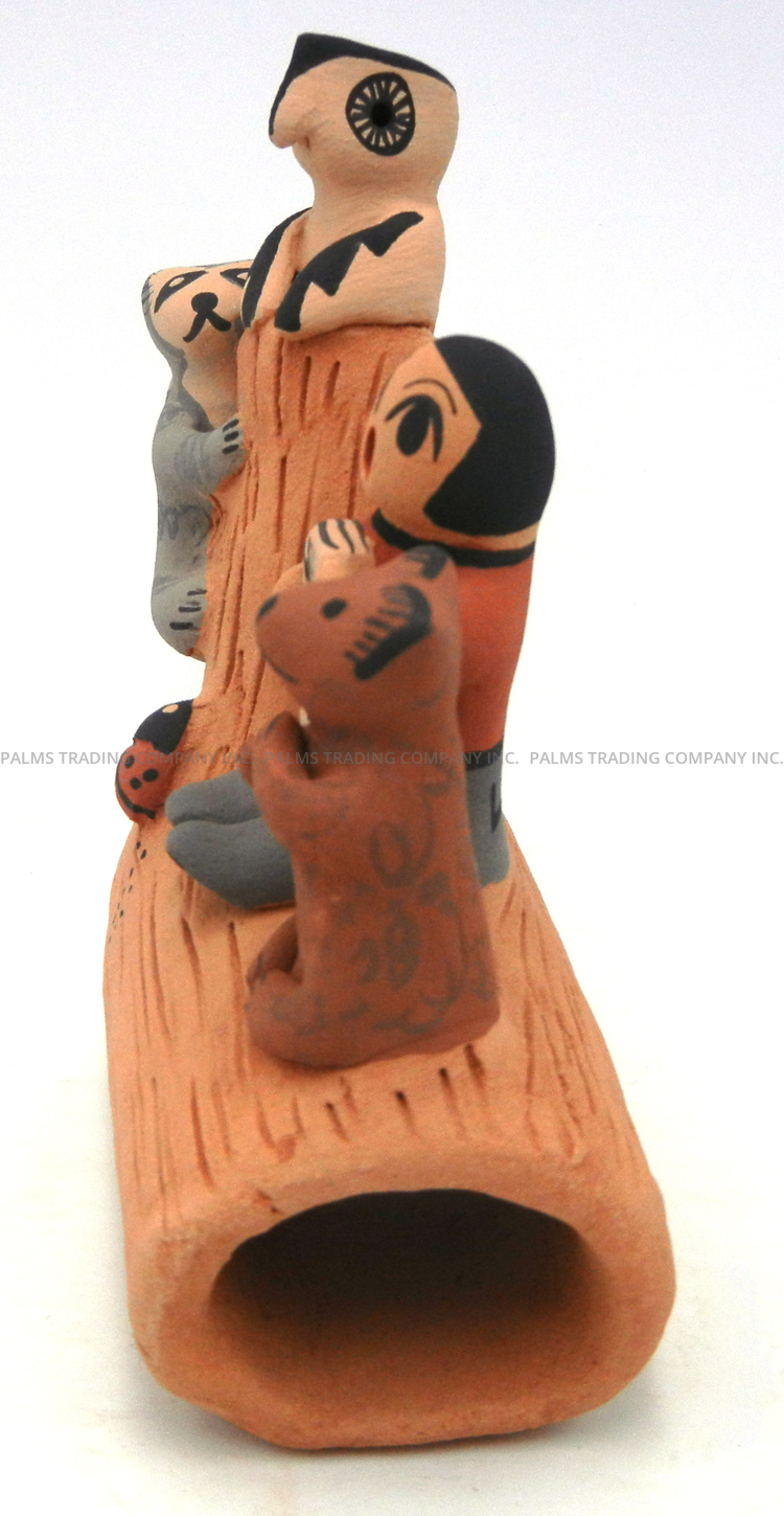 Jemez Chrislyn Fragua Handmade and Hand Painted Wildlife and Child Figurine - Image 3