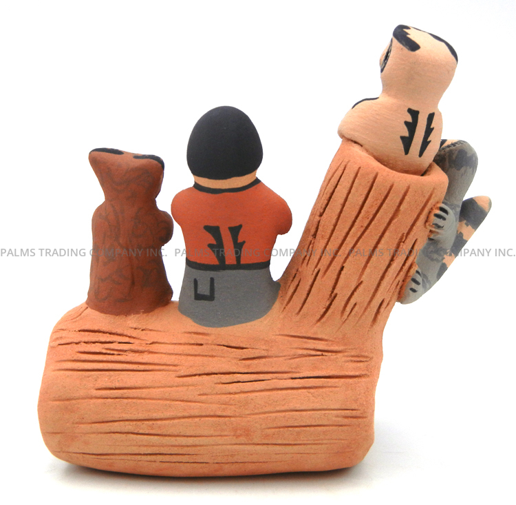 Jemez Chrislyn Fragua Handmade and Hand Painted Wildlife and Child Figurine - Image 4