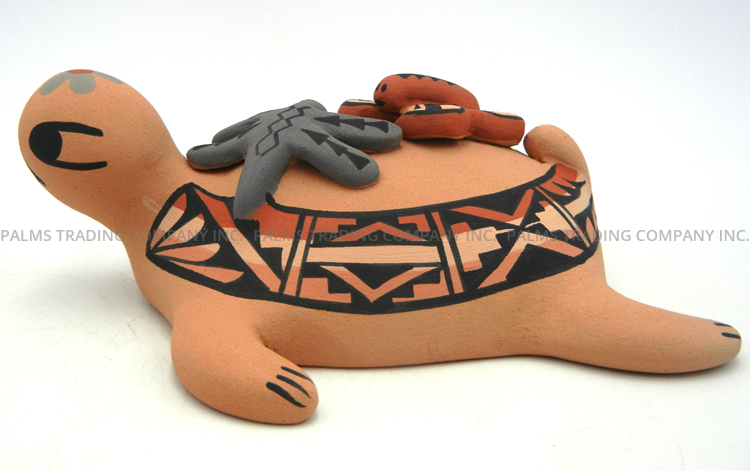 Jemez Chrislyn Fragua Turtle Figurine with Dragonfly and Butterfly - Image 3