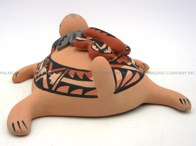 Jemez Chrislyn Fragua Turtle Figurine with Dragonfly and Butterfly - Image 4