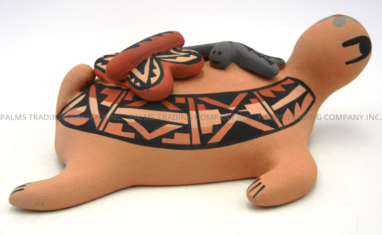 Jemez Chrislyn Fragua Turtle Figurine with Dragonfly and Butterfly - Image 5