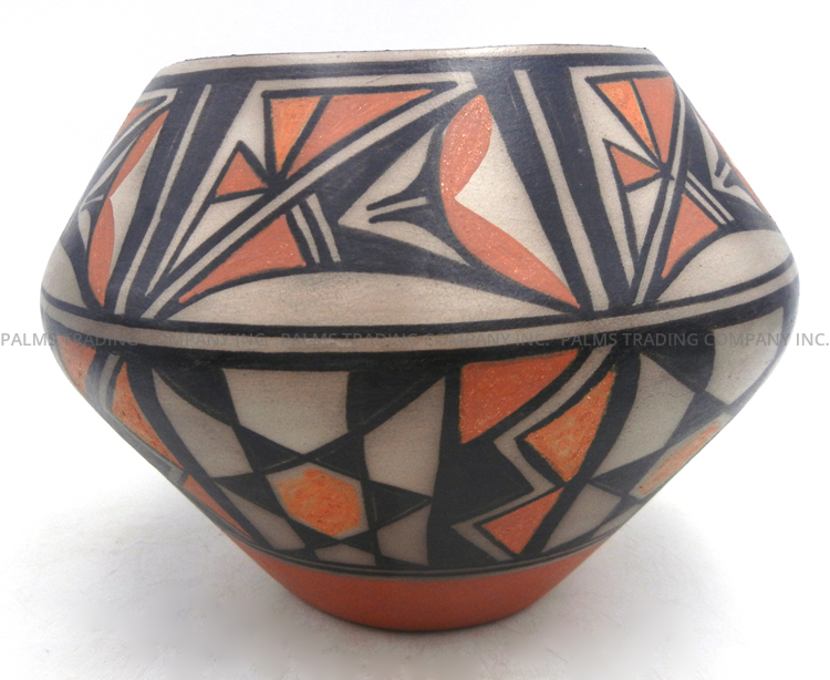 Kewa (Santo Domingo) Robert Tenorio Handmade and Hand Painted Polychrome Multi-Pattern Jar - Image 3