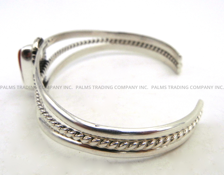 Navajo Coral and Sterling Silver Cuff Bracelet - Image 3