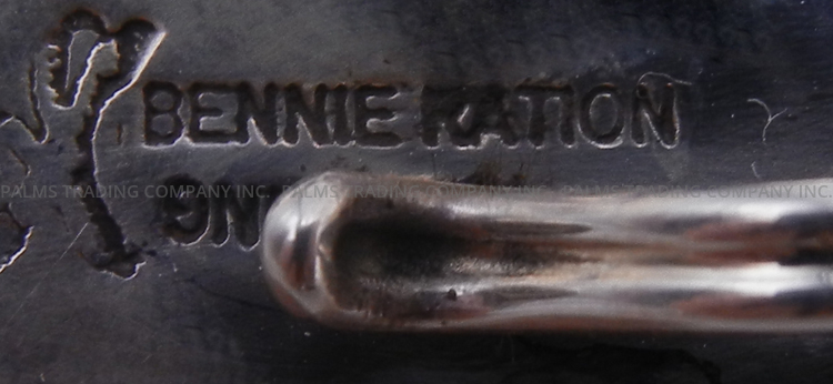 Navajo Bennie Ration Sterling Silver and Turquoise Shadowbox Style Frog Pendant - Image 3