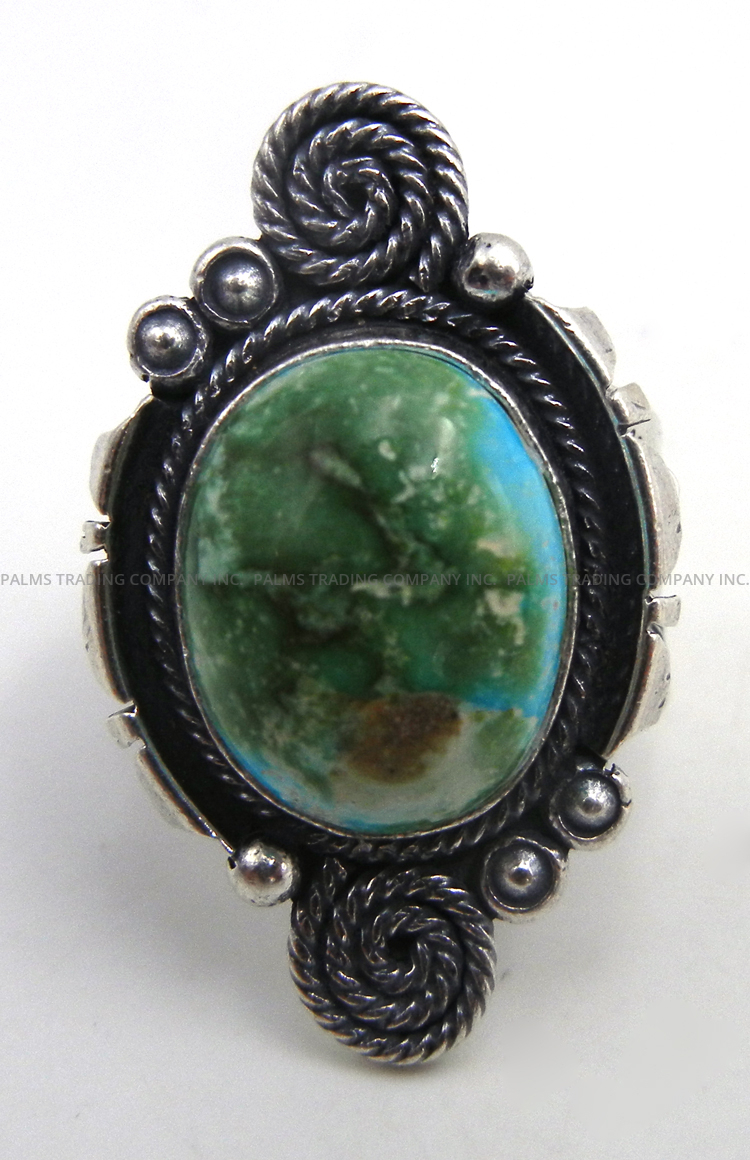 Navajo sonoran gold turquoise and sterling silver ring