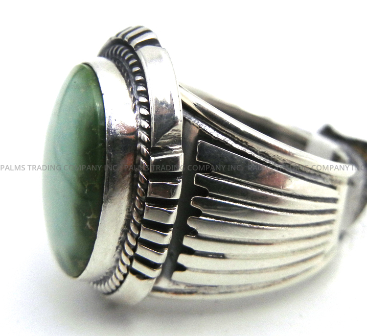 Navajo Will Denetdale Sonoran Gold Turquoise and Sterling Silver Ring - Image 3