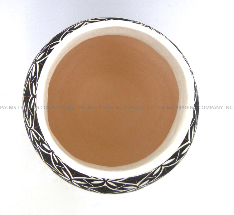 Acoma Ruth Estevan Handmade and Hand Painted Polychrome Multi-Pattern Vase - Image 3