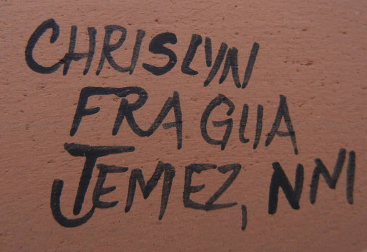 Jemez Chrislyn Fragua Handmade and Hand Painted Canoe Figurine with Three Children and Fish - Image 7