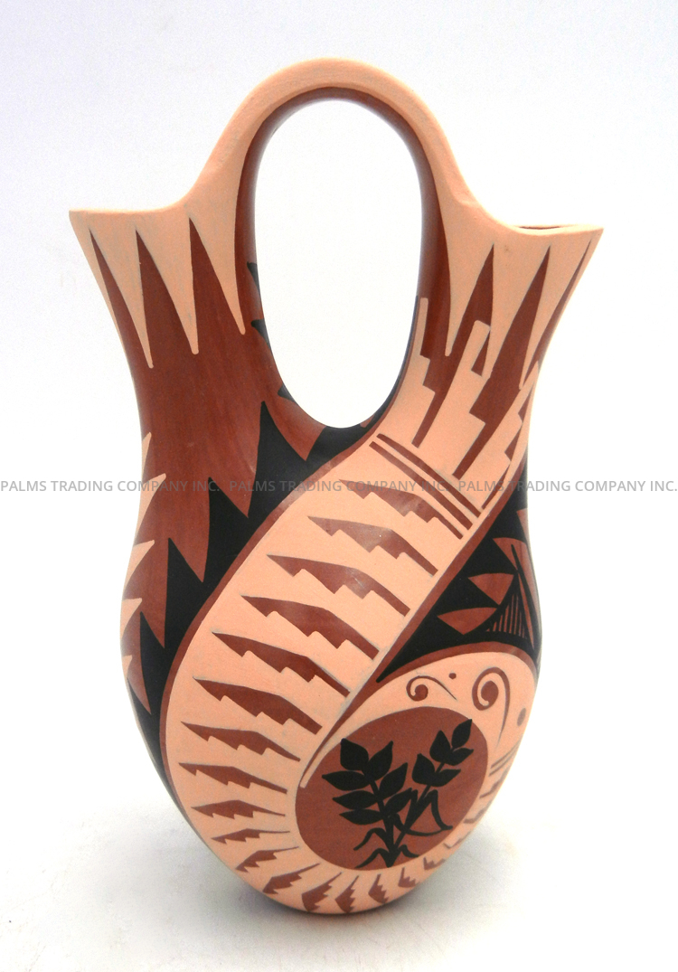 Jemez handmade, hand painted and polished polychrome wedding vase by Glendora Fragua