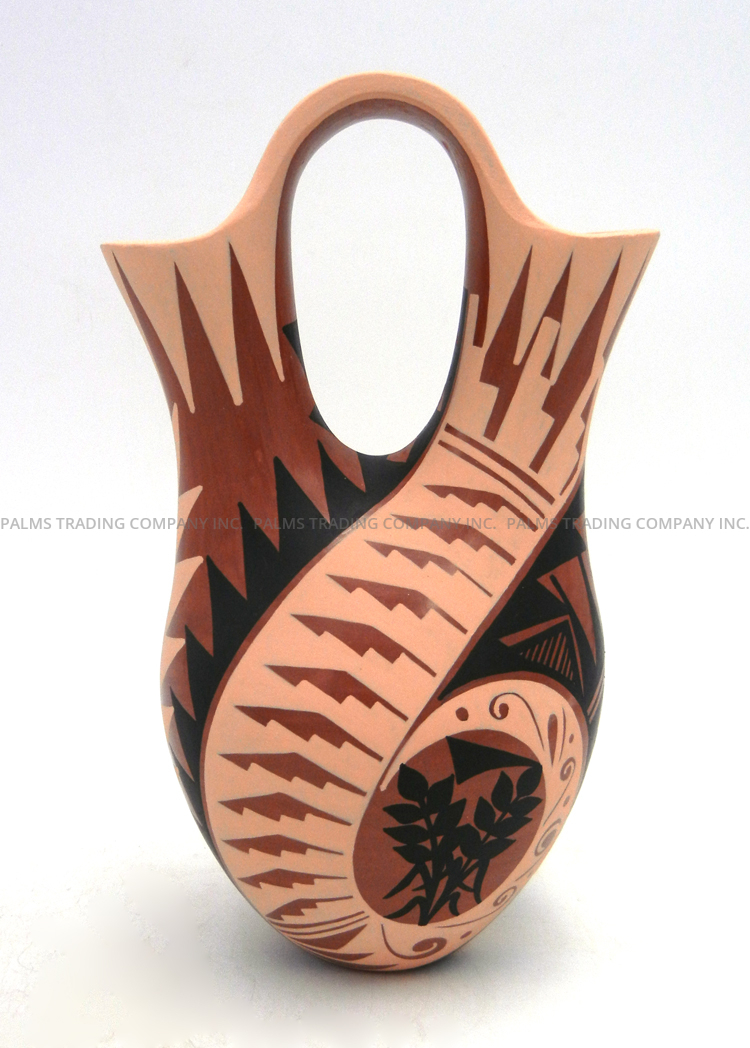 Jemez Glendora Fragua Handmade, Hand Painted and Polished Polychrome Wedding Vase - Image 4