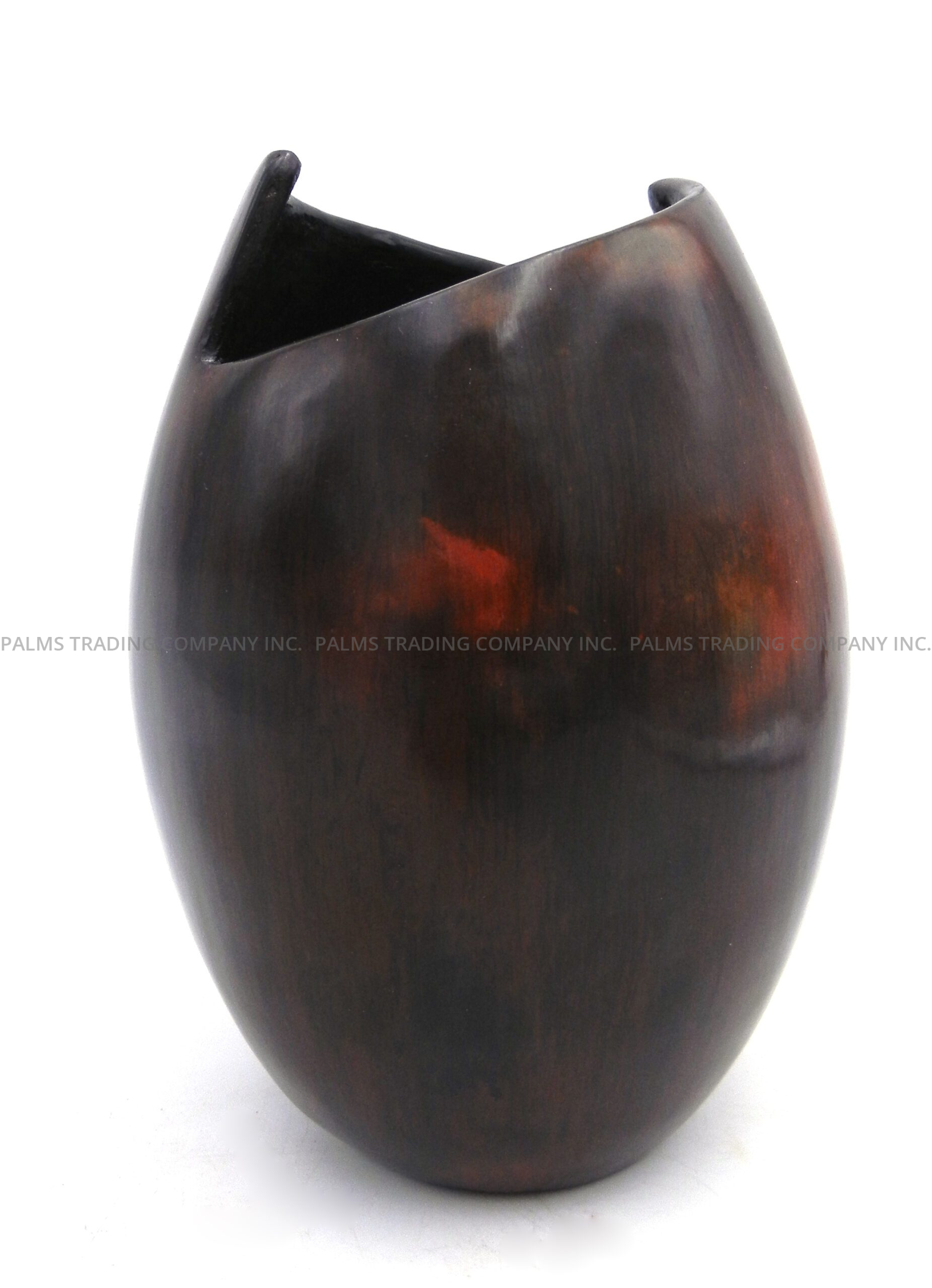 Navajo handmade pine pitch vase with cut out rim by Alice Cling